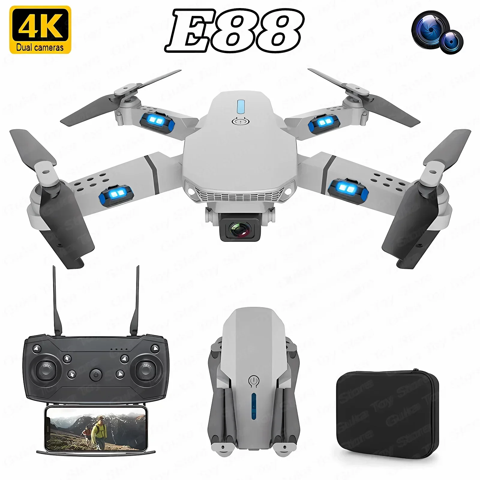 E88 Pro Drone FPV kamera sudut - Drone Rc Fpv Pro ulasan dan harga